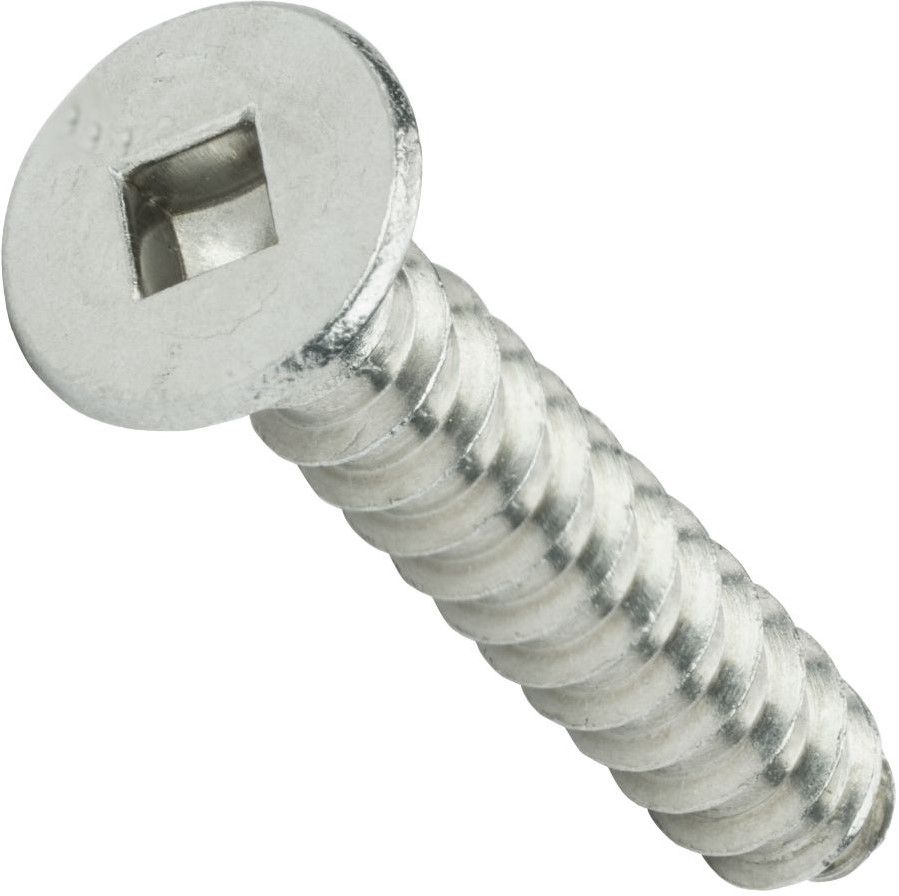 #10 X 1" SQUARE DRIVE FLAT HEAD TAPPING SCREW TYPE-A 18-8 STAINLESS STEEL